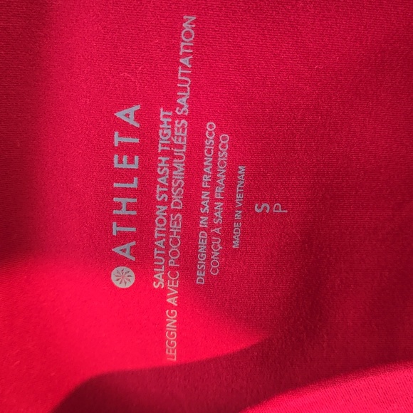 Athleta Red Salutation Stash Leggings - Picture 7 of 12